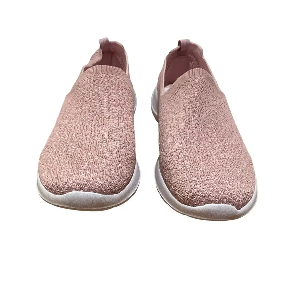 Athletic Works Knit Slip On Sneakers Soft Pink Walking Comfort Women’s Size 8.5